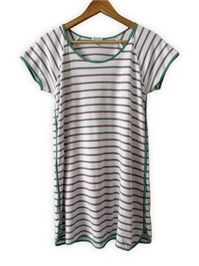 LAKE - Pima Classic Nightgown - Petunia Stripe